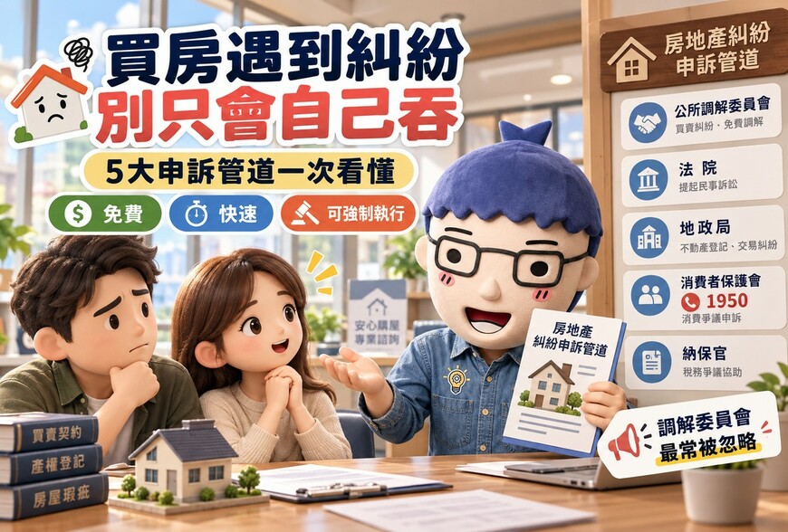 買房遇到糾紛不要「自己吞」！搞懂5大申訴管道 這條免費又有效 還能強制執行