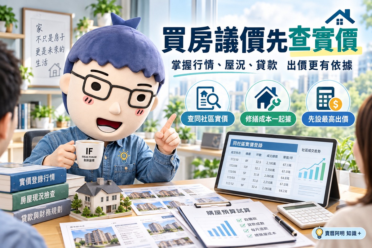 買房議價先查實價！掌握行情、屋況、貸款　出價更有依據