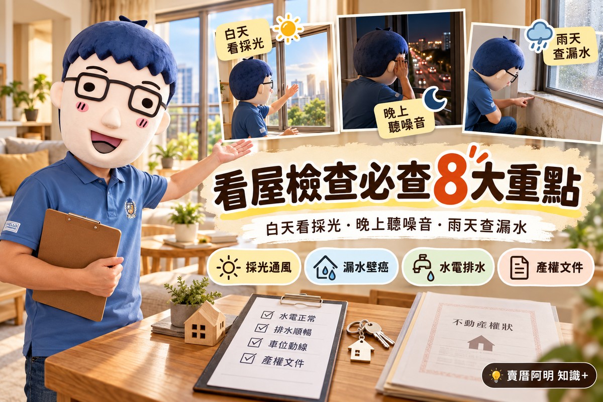 看屋檢查｜白天看採光、晚上聽噪音、雨天查漏水　買房前必查8大重點