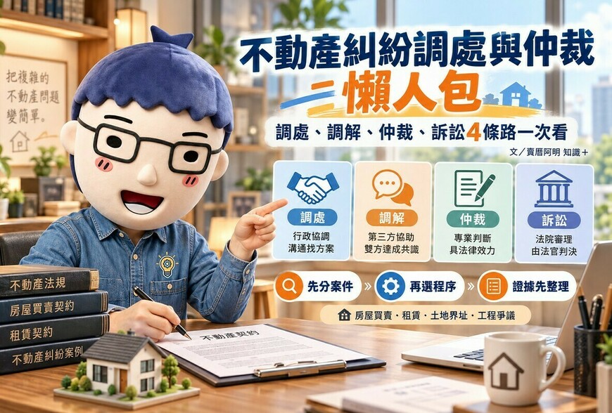 不動產糾紛調處｜調處、調解、仲裁、訴訟4條路一次看