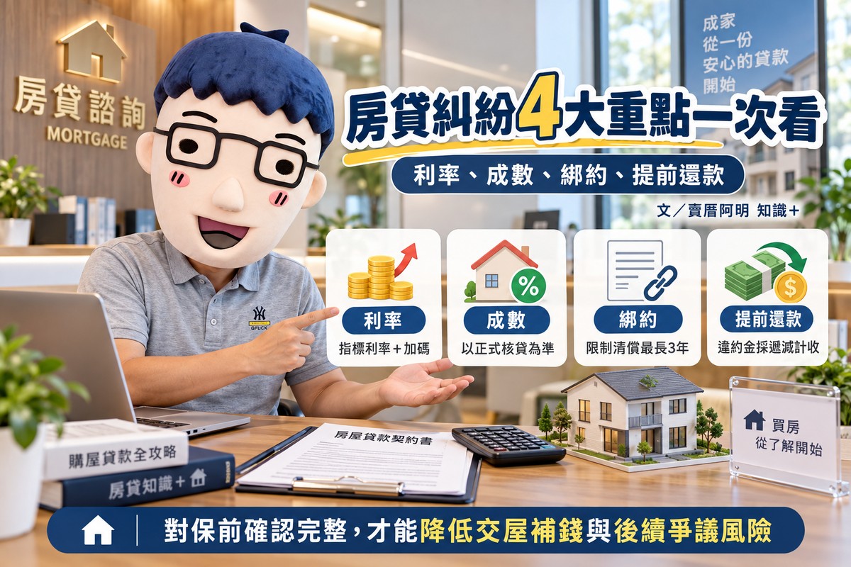 房貸糾紛｜利率、成數、綁約、提前還款4大重點一次看