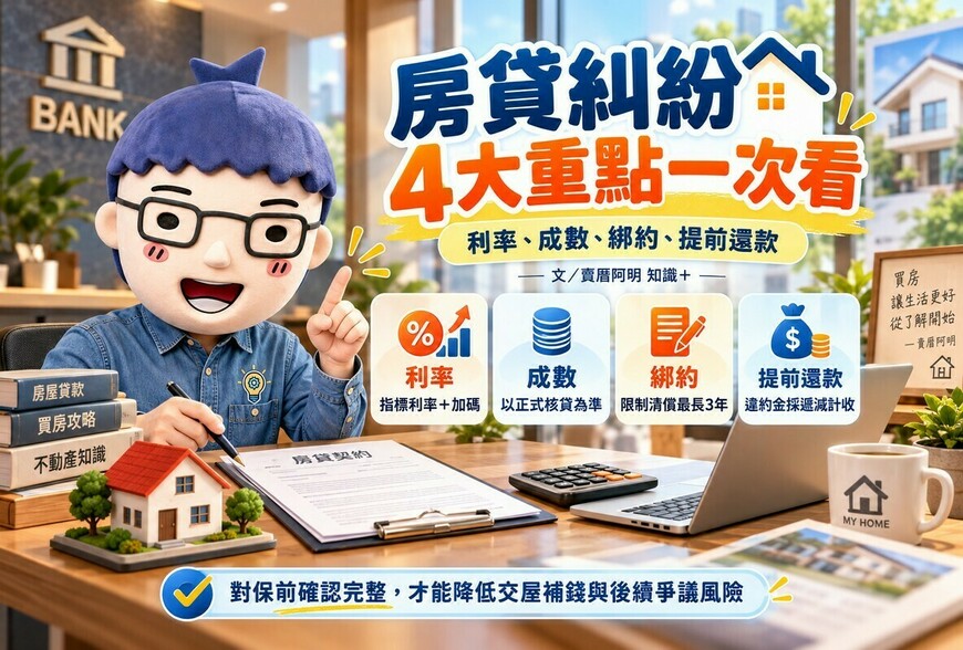 房貸糾紛｜利率、成數、綁約、提前還款4大重點一次看