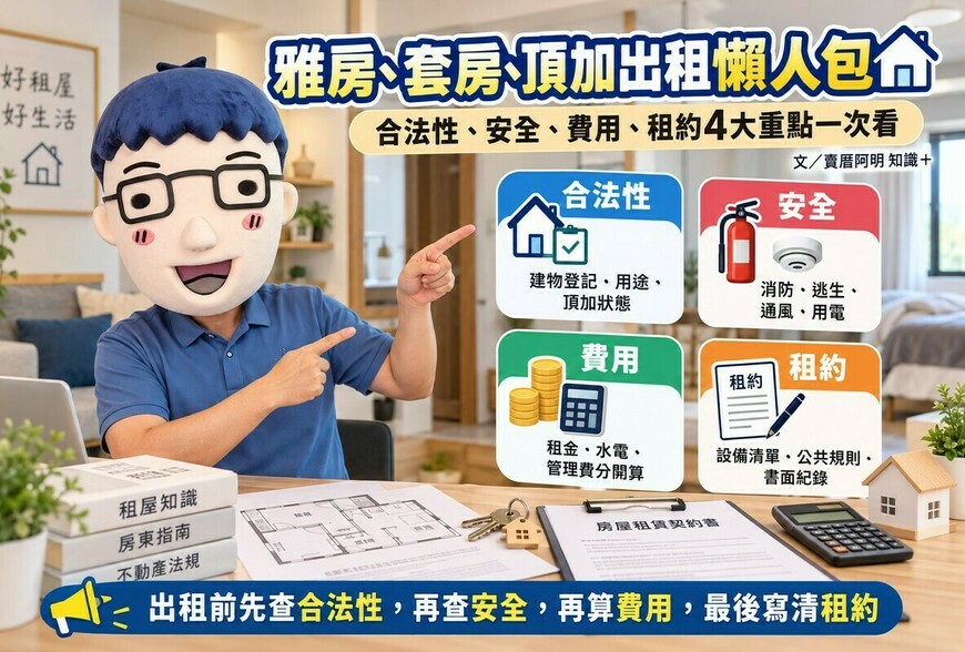 雅房、雅房、頂加出租懶人包｜合法性、消防、水電、租約4大重點一次看