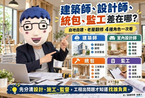 建築師、設計師、統包、監工差在哪｜自地自建、老屋翻修4種角色一次看