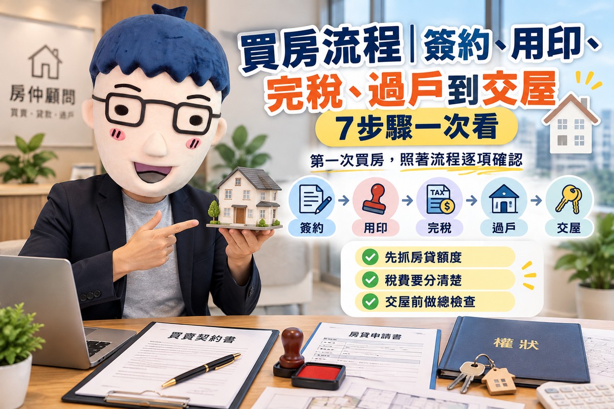 買房流程｜簽約、用印、完稅、過戶到交屋7步驟一次看