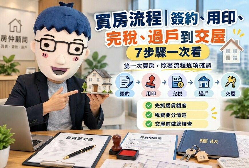 買房流程｜簽約、用印、完稅、過戶到交屋7步驟一次看