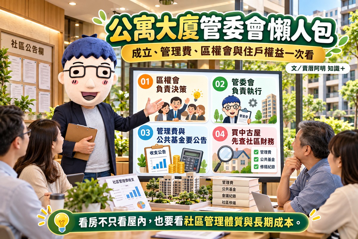公寓大廈管委會｜成立、管理費、區權會與住戶權益一次看