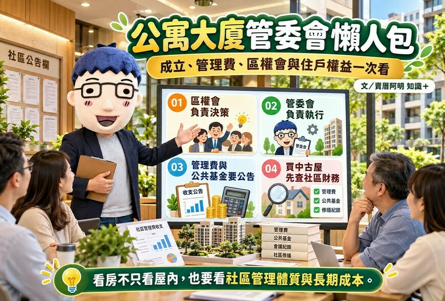 公寓大廈管委會｜成立、管理費、區權會與住戶權益一次看