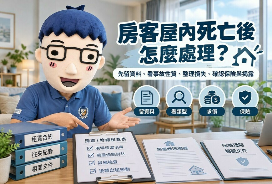 房客屋內死亡後怎麼處理｜阿明整理事故屋揭露、求償、保險4大重點