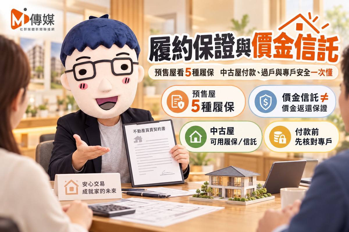 履約保證與價金信託｜買預售屋先看5種履保！中古屋付款、過戶與專戶安全一次懂