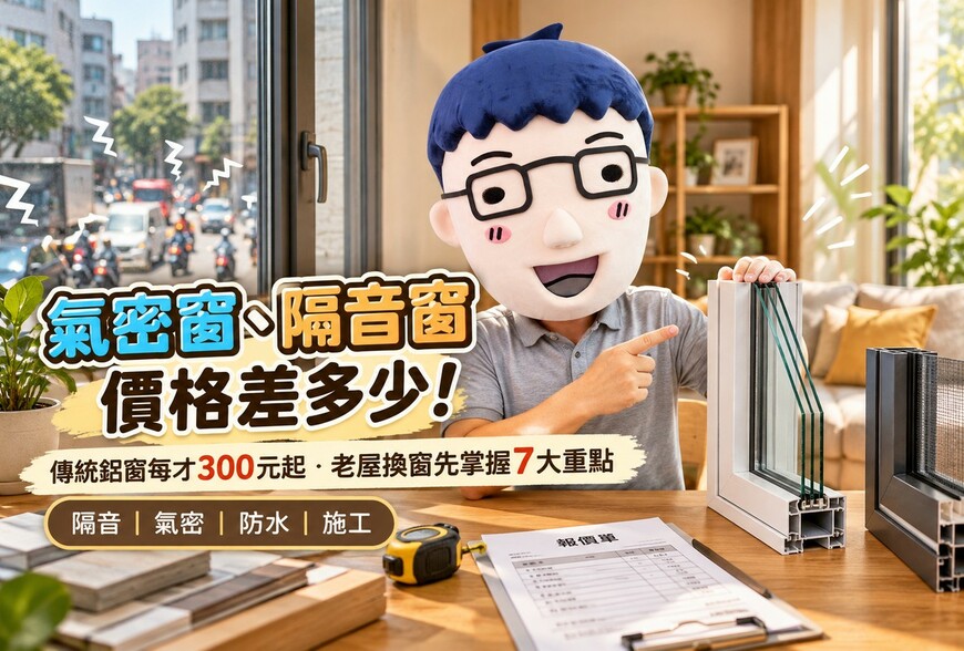 氣密窗、隔音窗價格差多少！傳統鋁窗每才300元起　老屋換窗先掌握7大重點