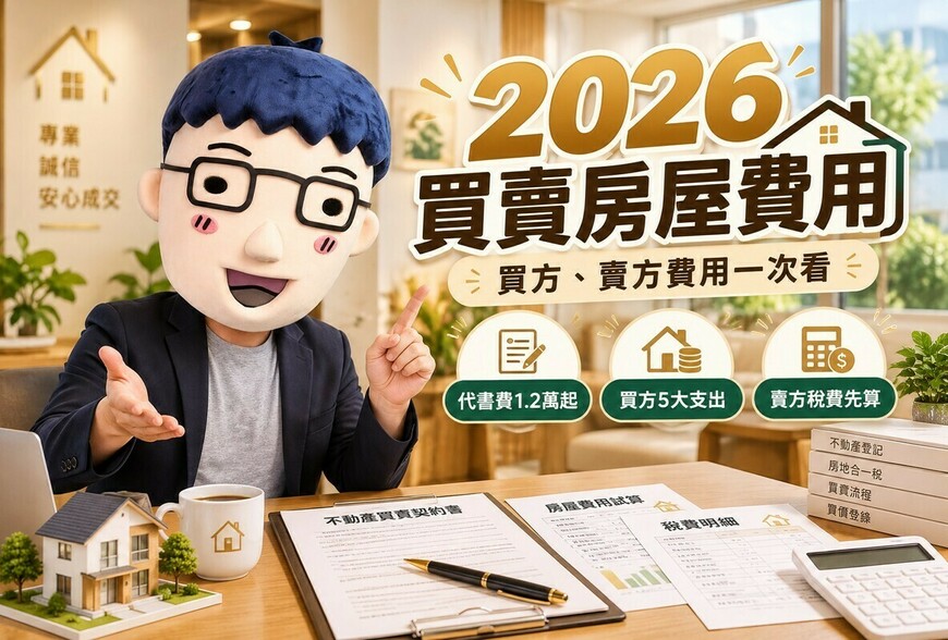2026買賣房屋費用｜代書費1.2萬起！買方、賣方各付哪些錢　房仲費、稅金、過戶規費一次看