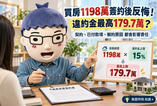 買房1198萬簽約後反悔！違約金最高179.7萬？阿明一張表算清楚