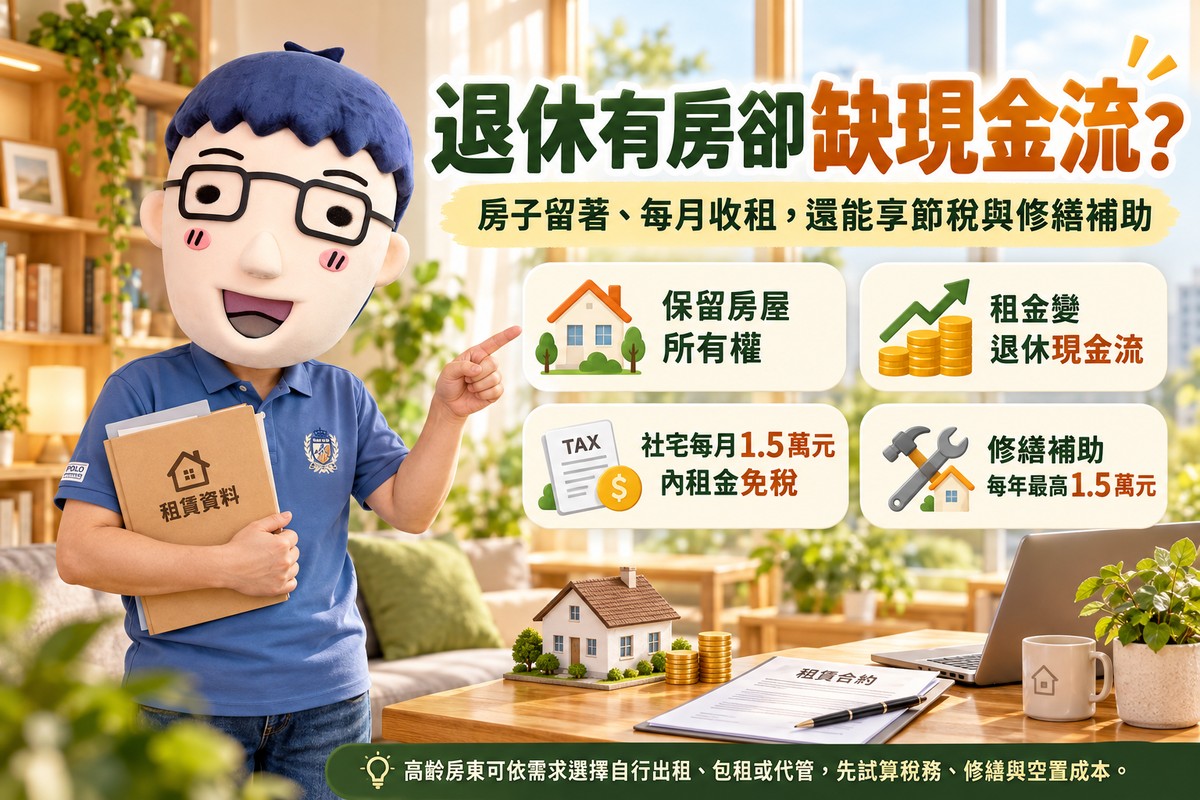 退休有房卻缺現金流！阿明教高齡房東活化資產　房子留著、每月收租，還能享節稅與修繕補助