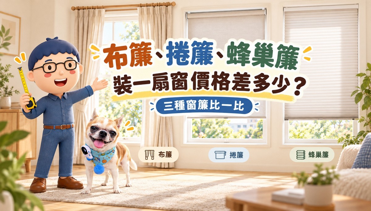 布簾、捲簾、蜂巢簾價格差多少？裝一扇窗要花多少錢，阿明帶你看懂窗簾行情