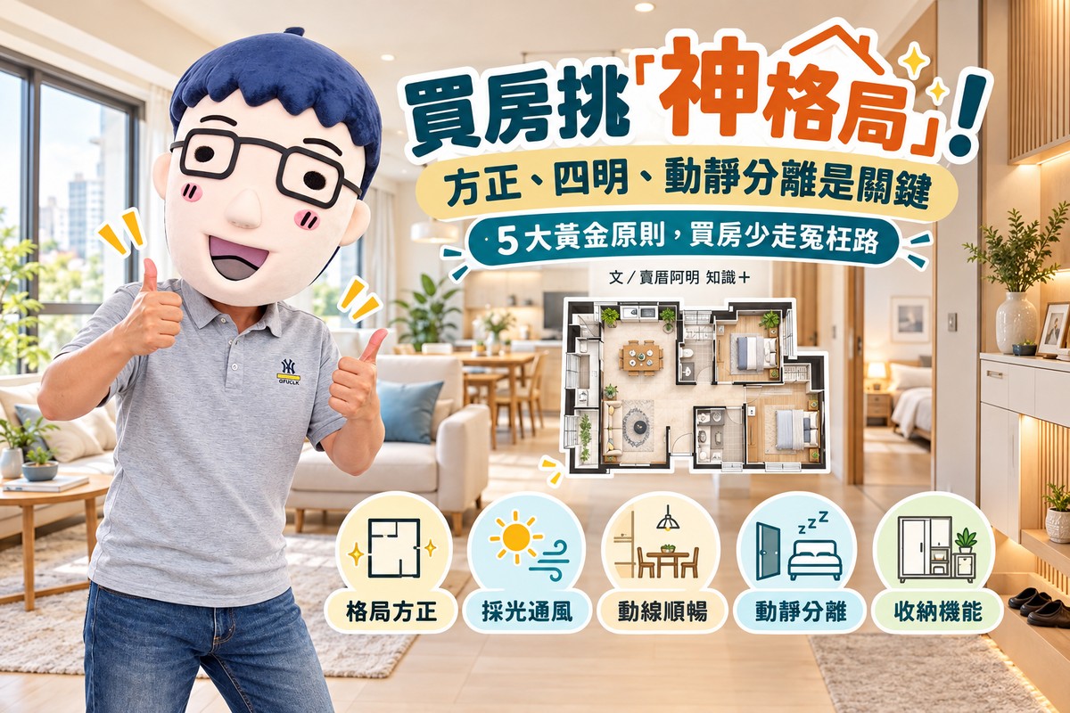 買房挑「神格局」！方正、四明、動靜分離是關鍵　阿明整理5大黃金原則，買房少走冤枉路