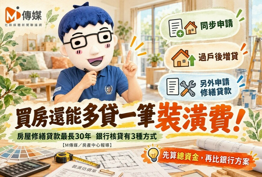 買房還能多貸一筆裝潢費！房屋修繕貸款最長30年　阿明提醒：銀行核貸有3種方式