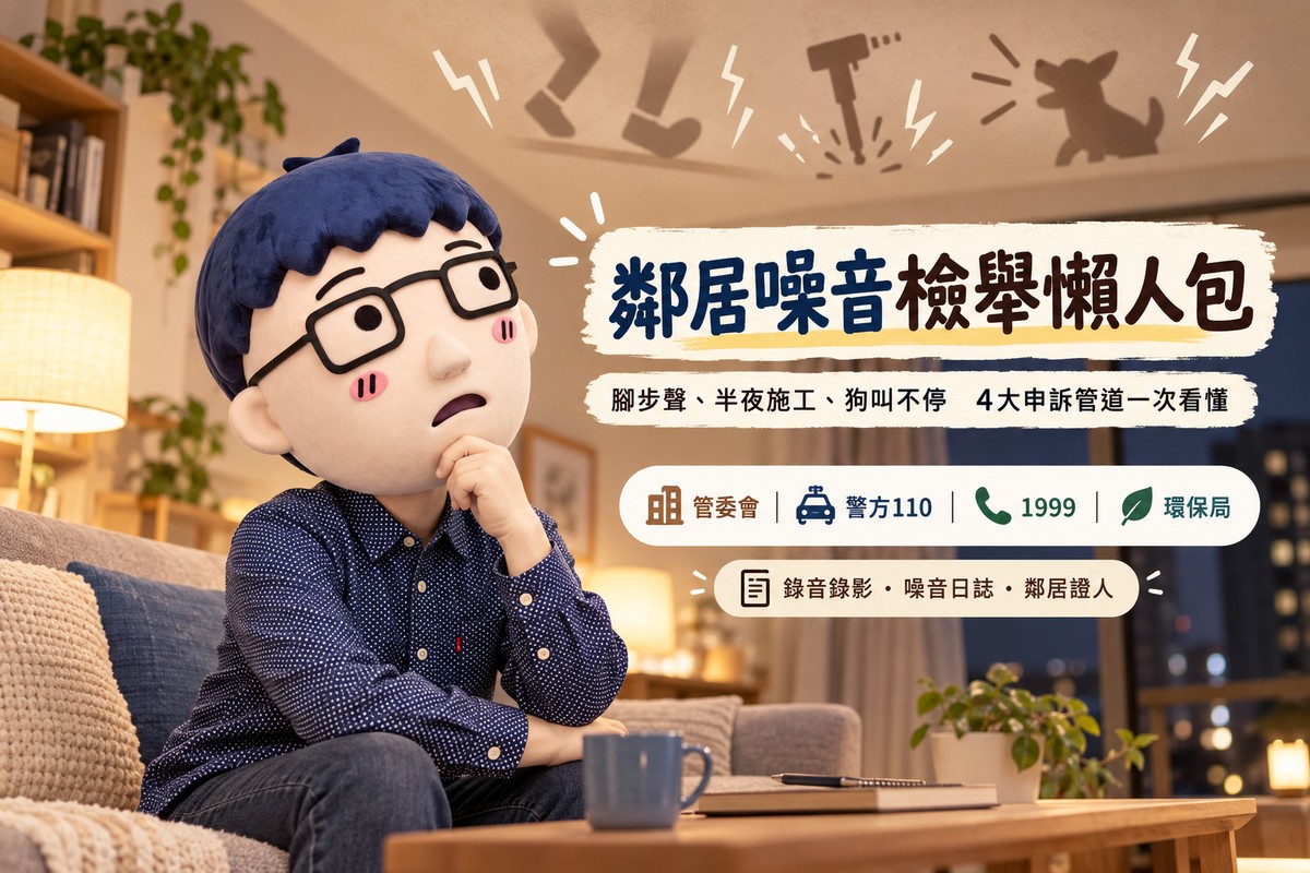 樓上腳步聲吵整晚、半夜施工、狗叫不停！鄰居噪音檢舉懶人包　阿明整理4大申訴管道與蒐證技巧