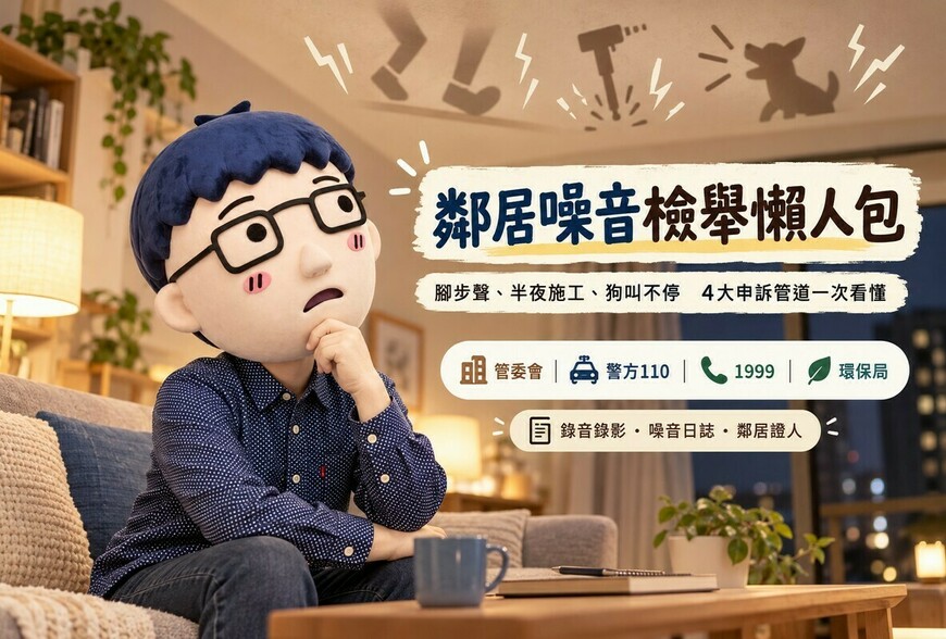 樓上腳步聲吵整晚、半夜施工、狗叫不停！鄰居噪音檢舉懶人包　阿明整理4大申訴管道與蒐證技巧
