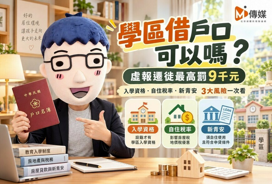 學區借戶口可以嗎? 虛報遷徙最高罰9千元　阿明解析入學資格、自住稅率與新青安3大風險