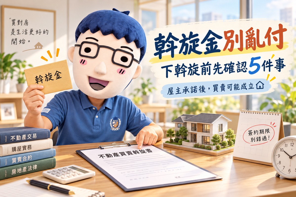下斡旋前先確認5件事！屋主點頭買賣就成立？阿明：斡旋金別亂付