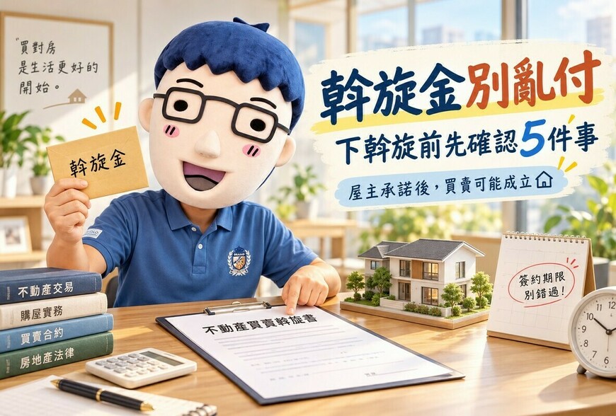 下斡旋前先確認5件事！屋主點頭買賣就成立？阿明：斡旋金別亂付