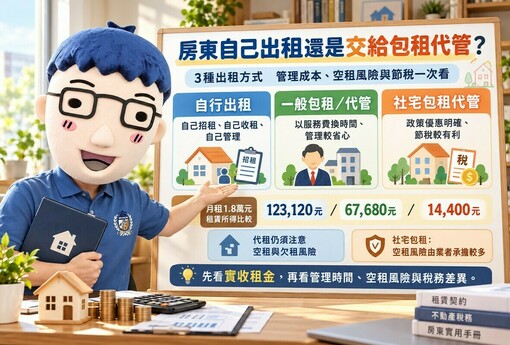房東自己出租還是交給包租代管！阿明比較3種出租方式　管理成本、空租風險與節稅一次看