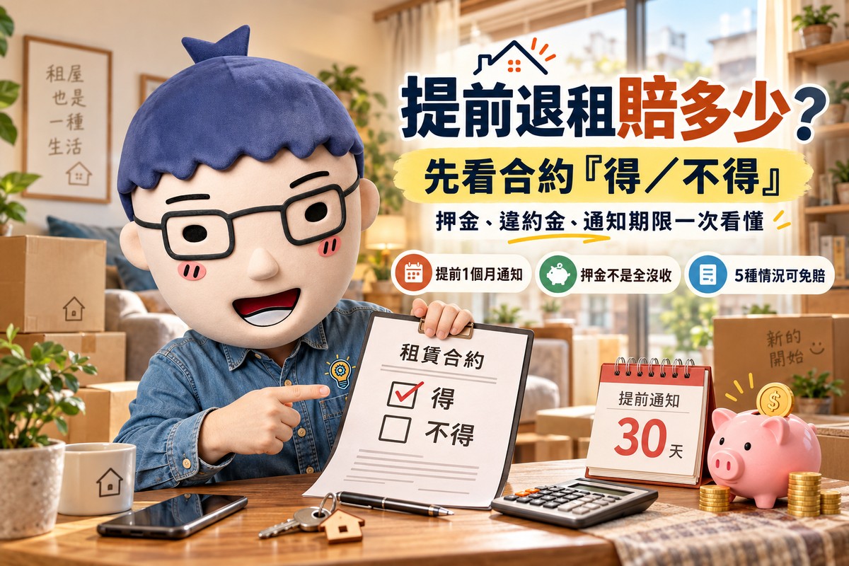 租約還有半年想搬走？提前退租「賠多少」！阿明算給你看：這欄沒勾對，押金全飛了！