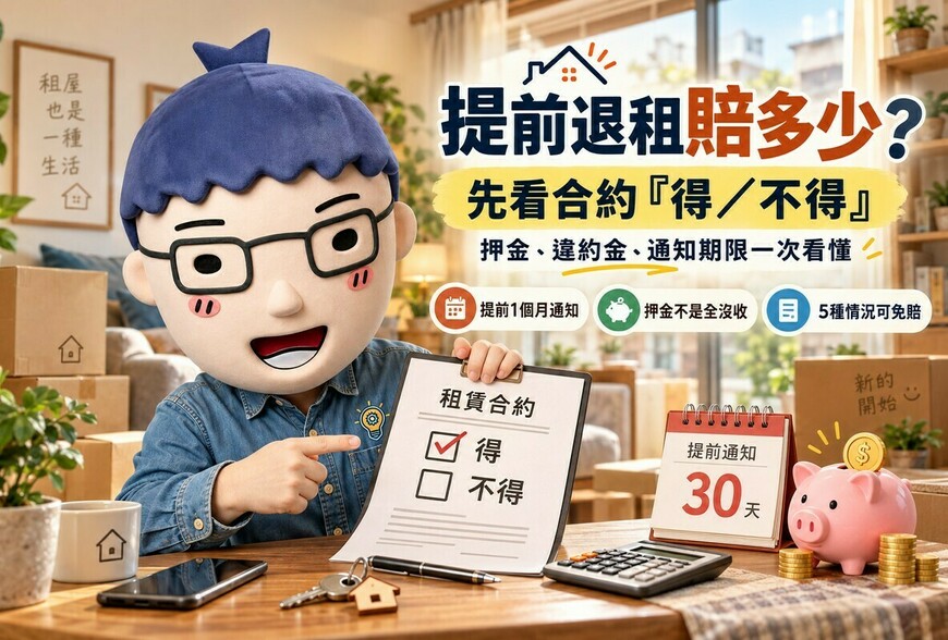 租約還有半年想搬走？提前退租「賠多少」！阿明算給你看：這欄沒勾對，押金全飛了！