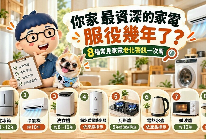 你家最資深的家電服役幾年了？8種常見家電老化警訊一次看