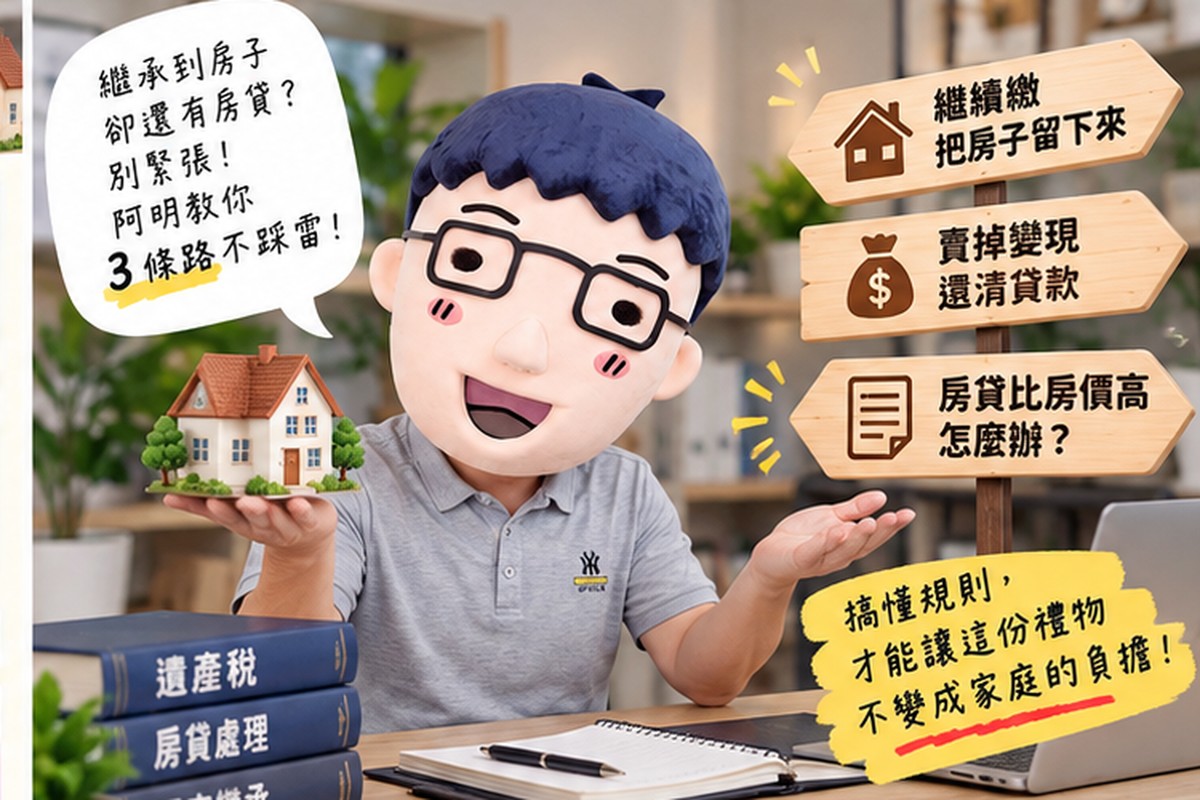繼承房子附帶「房貸」怎麼辦？會扣遺產稅嗎？阿明教你3條路不踩雷！