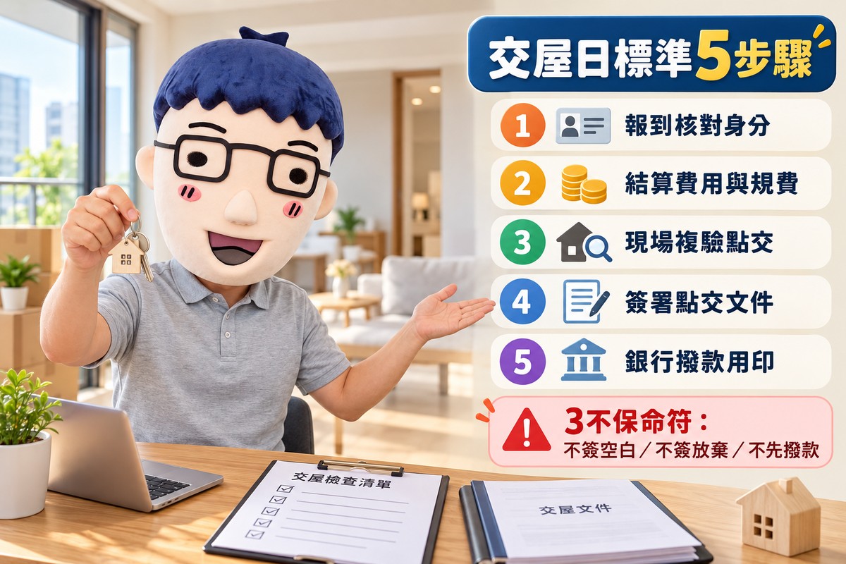 交屋日當天到底在幹嘛？帶錯印章、簽錯單恐多噴錢！阿明帶你走一遍「標準5步驟」