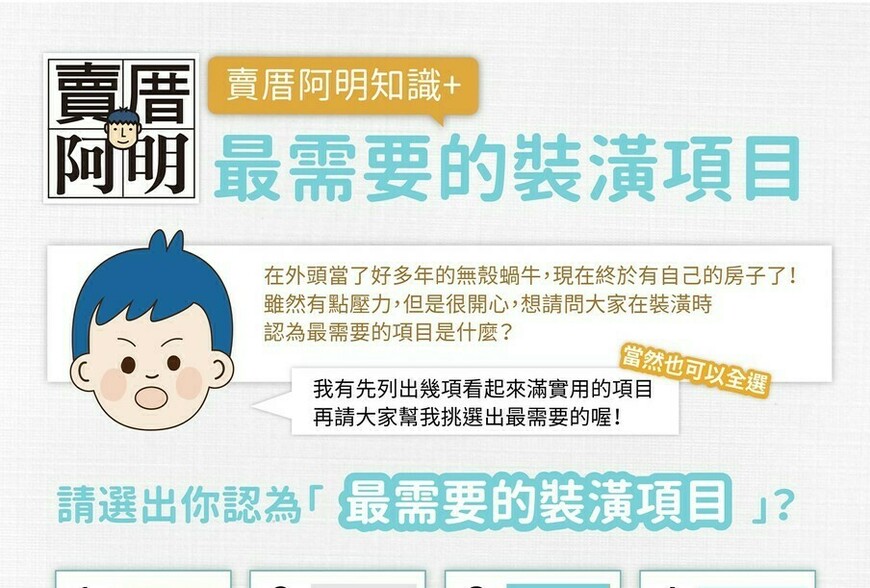 裝潢項目複選題