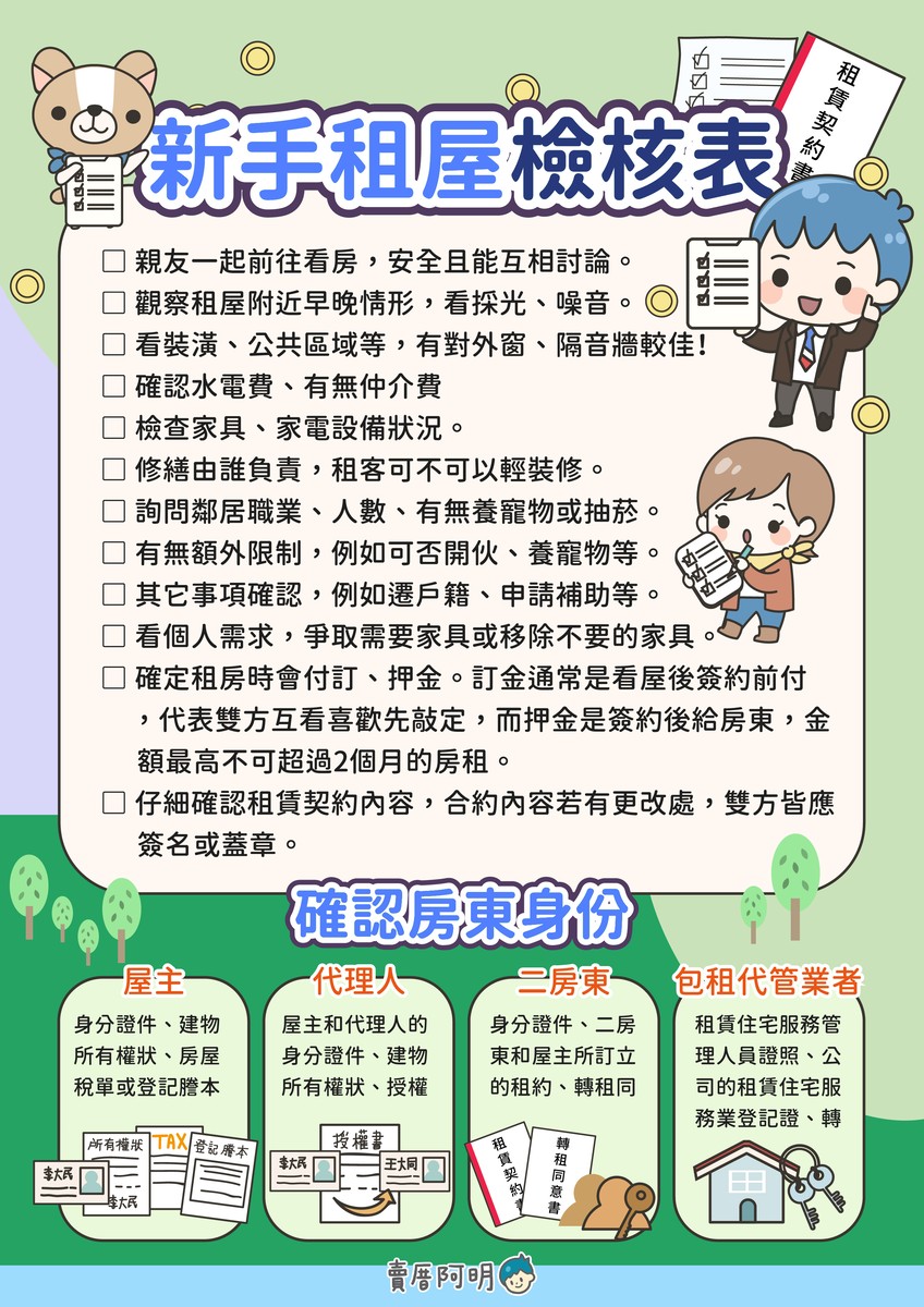 新手租屋檢核表-新手租屋 12招保平安