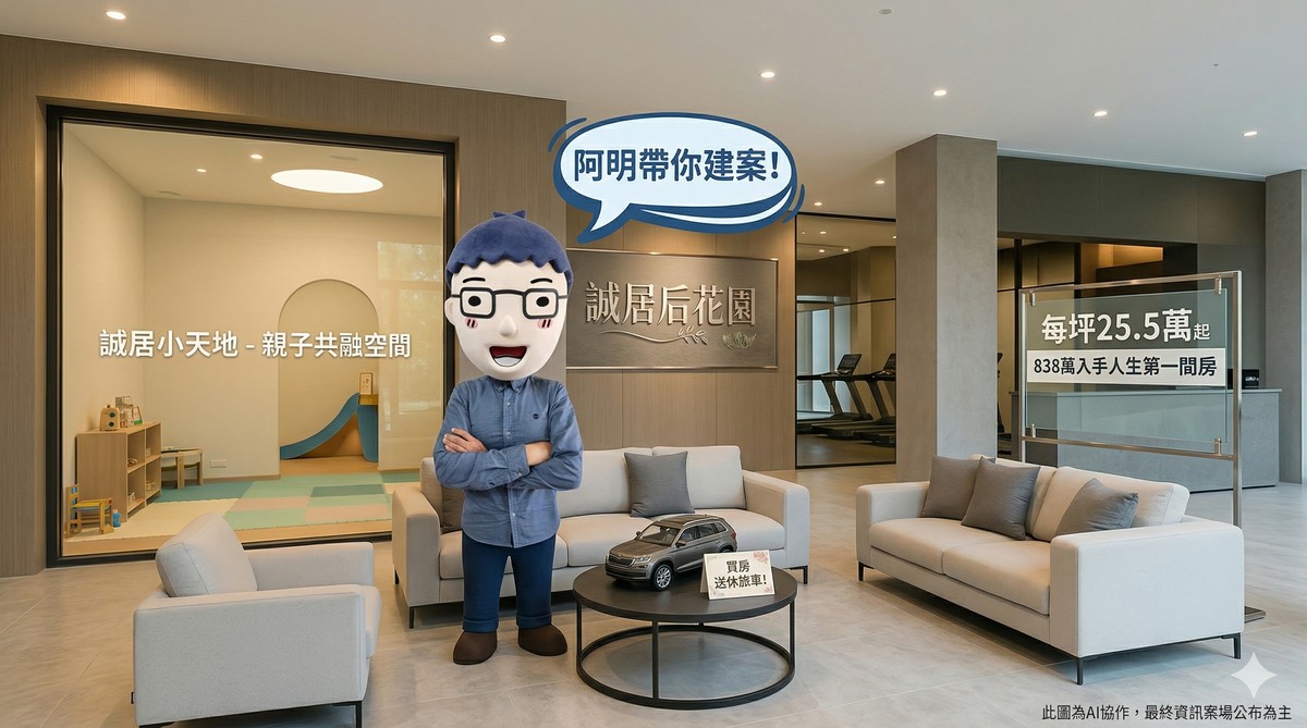 誠居后花園｜阿明幫你看建案 買房送休旅車！后科最強成家企劃，每坪25.5萬起，838萬入手人生第一間房