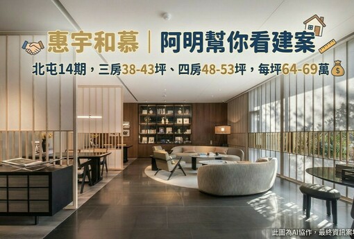 惠宇和慕｜阿明幫你看建案 北屯14期，三房38-43坪、四房48-53坪，每坪64-69萬