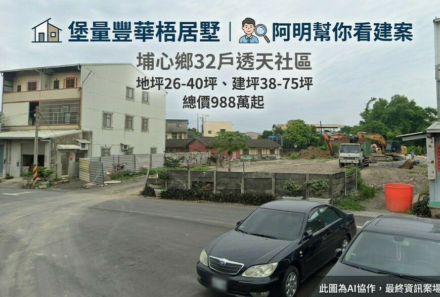 堡量豐華梧居墅｜阿明幫你看建案 埔心鄉32戶透天社區，地坪26-40坪、建坪38-75坪，總價988萬起