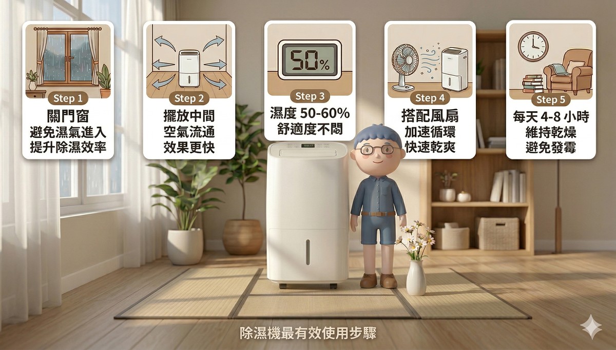 除濕機最有效的使用步驟