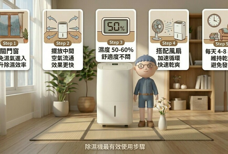 除濕機最有效的使用步驟