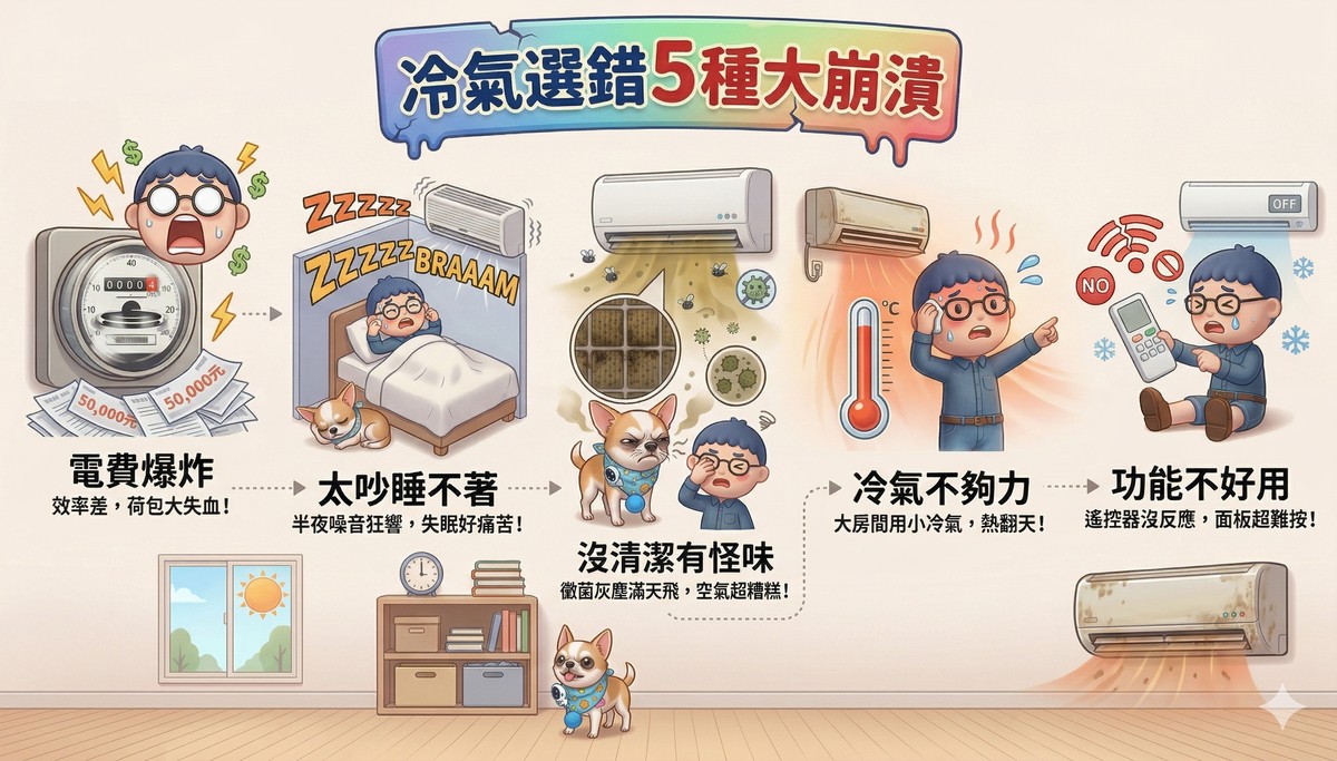 選錯冷氣的五種大崩潰