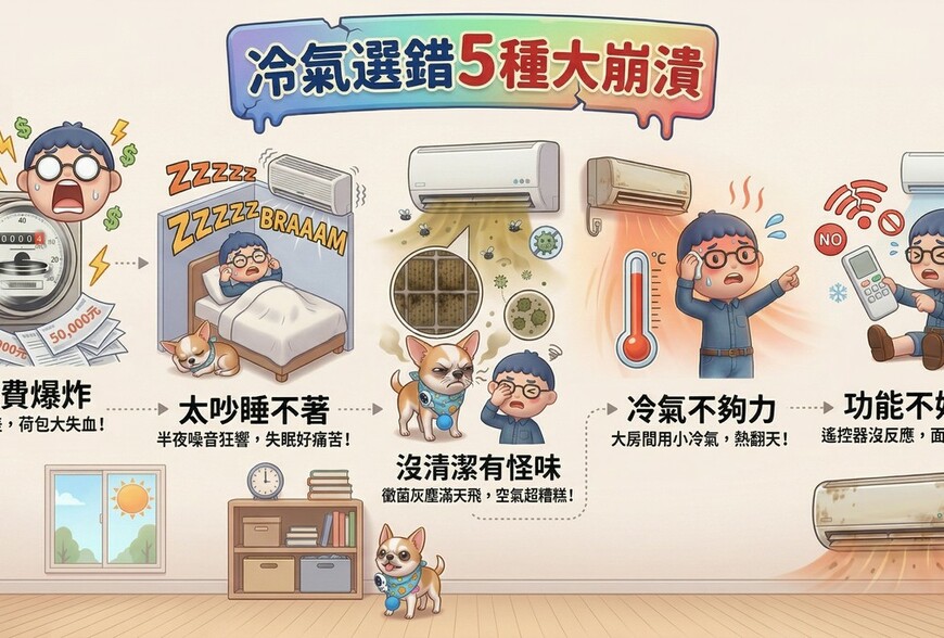 選錯冷氣的五種大崩潰