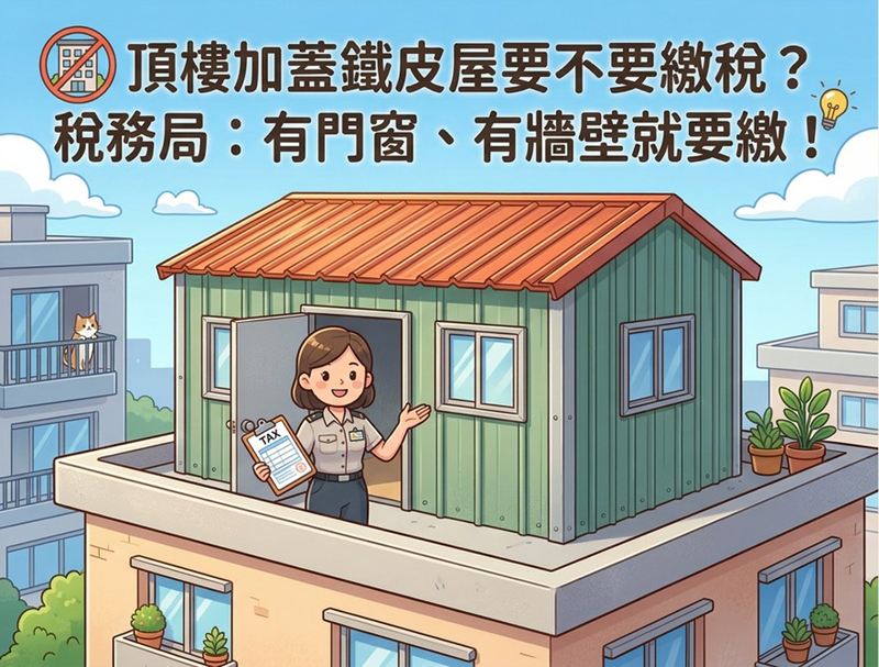 【M傳媒】頂樓加蓋鐵皮屋要不要繳稅？稅務局：有門窗、有牆壁就要繳！