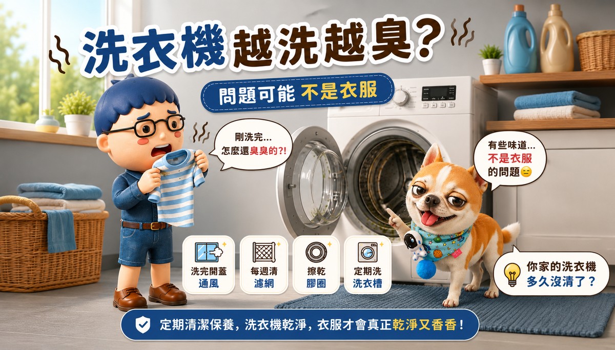洗衣機越洗越臭？阿明教你三招徹底根除異味元兇
