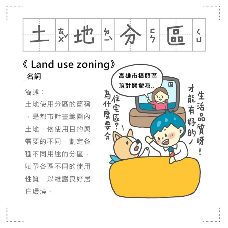  「房事辭典」 土地分區Land use zoning