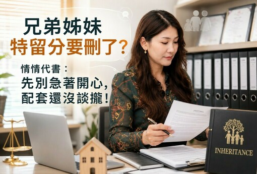 兄弟姊妹特留分要刪了？情情代書：先別急著開心，配套還沒談攏！