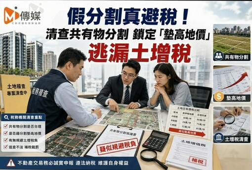 假分割真避稅！清查共有物分割 鎖定「墊高地價」逃漏土增稅