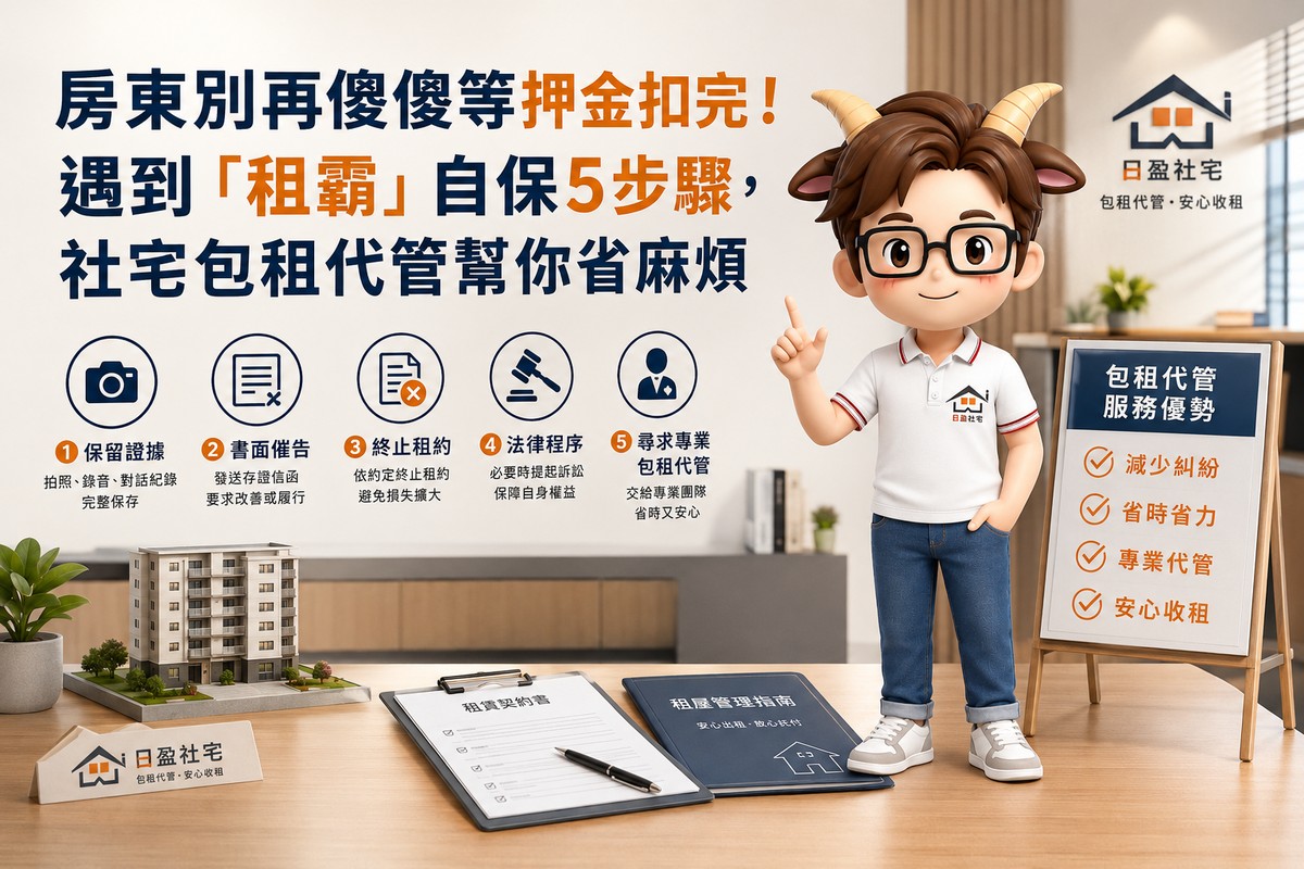 房東別再傻傻等押金扣完!遇到「租霸」自保5步驟,社宅包租代管幫你省麻煩