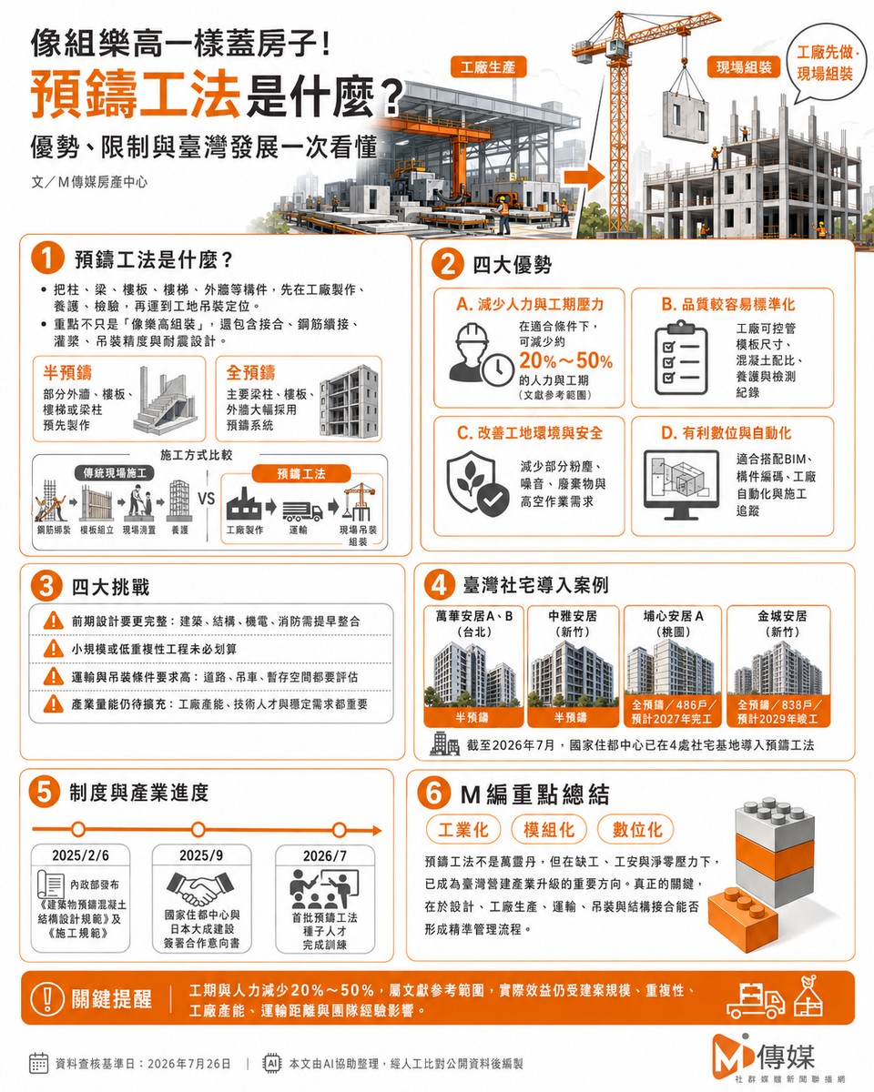 像組樂高一樣蓋房子！預鑄工法是什麼？ 優勢、限制與臺灣發展一次看懂