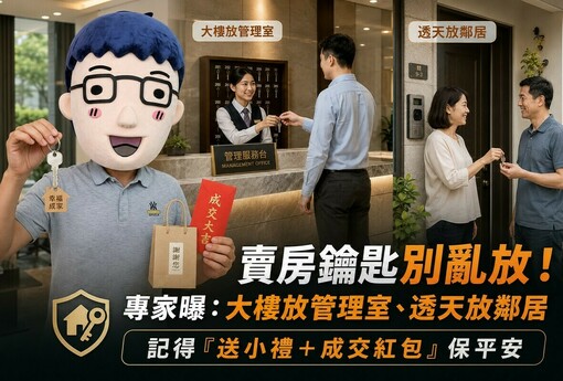 賣房鑰匙別亂放！專家曝：大樓放管理室、透天放鄰居 記得「送小禮＋成交紅包」保平安