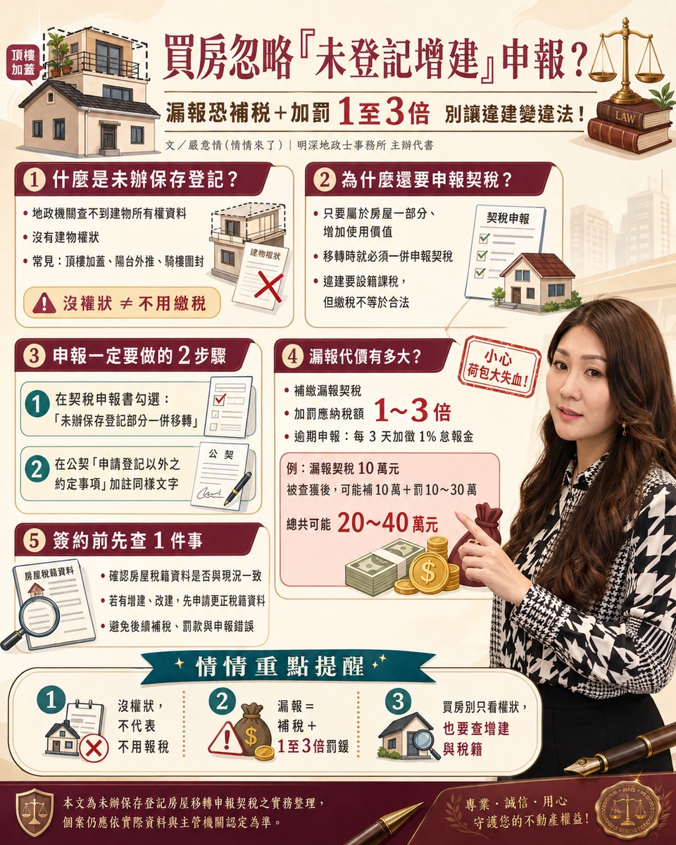 買房忽略「未登記增建」申報 代書：漏報恐補稅加罰1至3倍，別讓違建變違法！